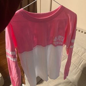 Pink and white Las Vegas Varsity Shirt | Never Worn